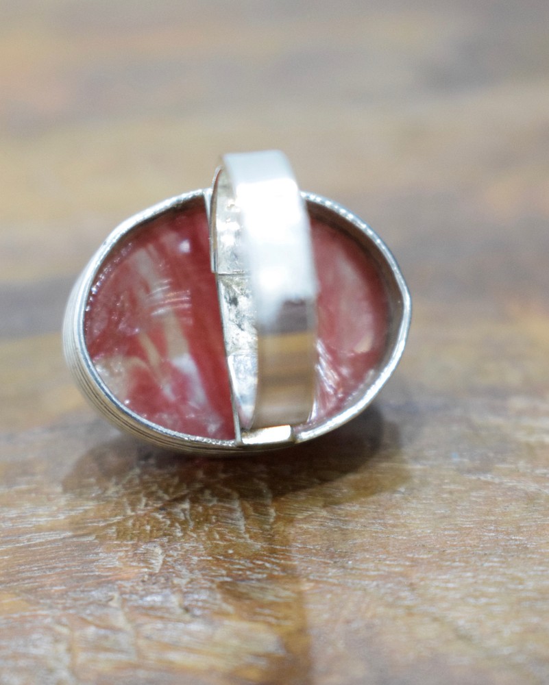 Ring Sterling Silver Cherry Quartz Stone Ring