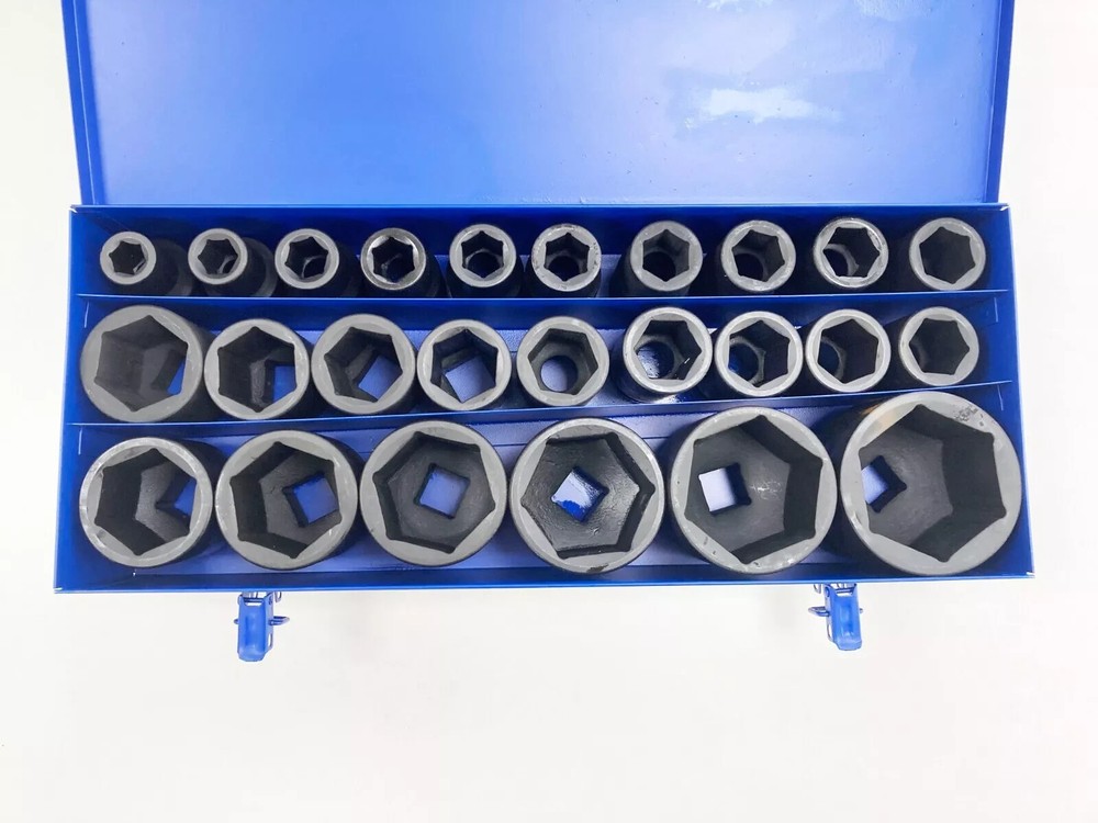 1" Deep Impact Socket Set Sockets from 17mm - 75mm Jumbo Socket Set 25 Piece