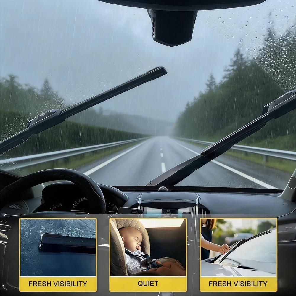 OEM QUALITY 24+18 Premium Original Replacement Windshield Wiper Blades,Quiet ...