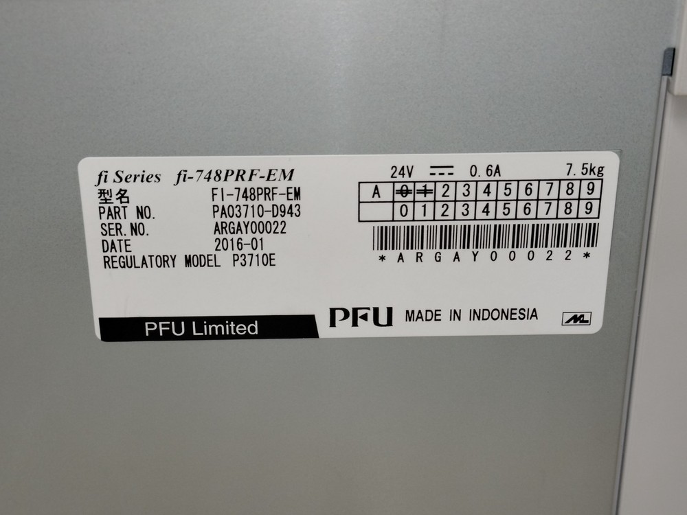 Fujitsu fi-748PRF Scanner Post Imprinter
