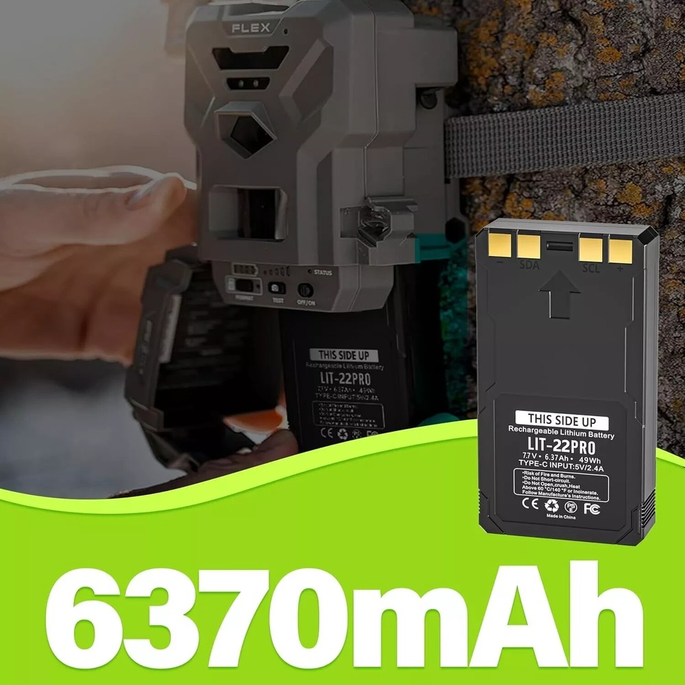 2-Pack Rechargeable LIT-22 Battery Compatible For Trail Camera Flex-M Flex G-36