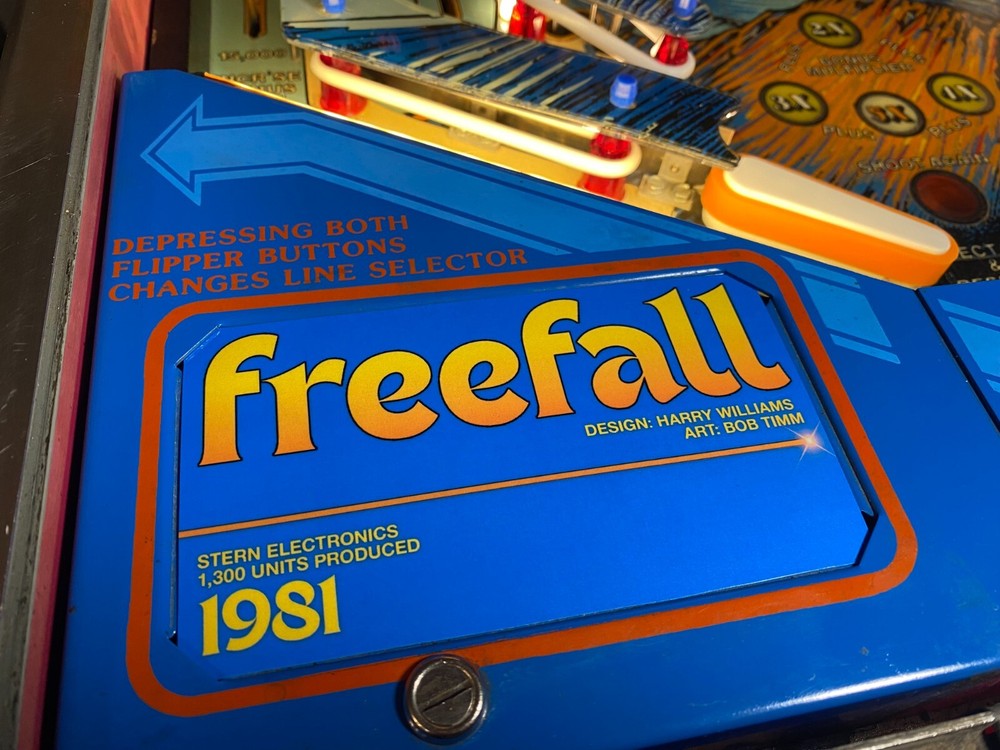 Freefall Pinball Custom Apron Cards Instruction Rules Stern Electronics