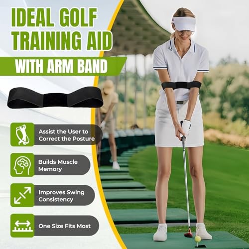 Retractable Golf Swing Training Aid, Golf Grip Trainer for Chipping Hitting,