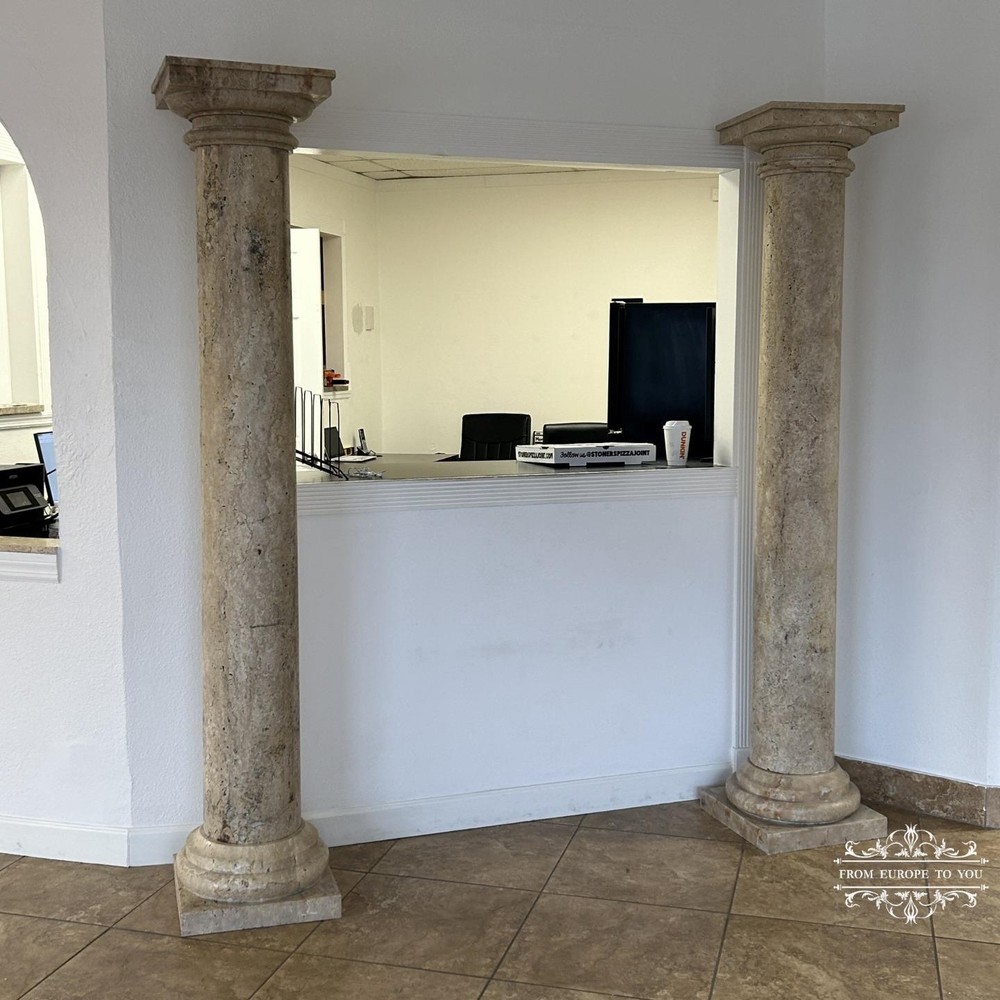 TRAVERTINE EUROPEAN STYLE 7' TALL COLUMNS CTC7