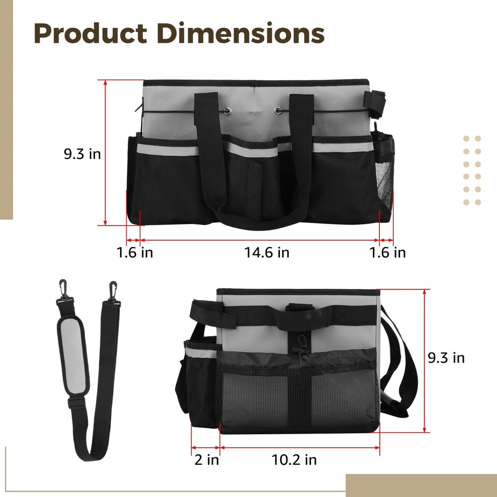 Wearable Cleaning Caddy Bag, Large Housekeeping Supply Organizer with Adjusta...