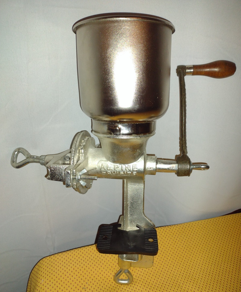 Alpine Cuisine Cast Iron Corn Grinder with Antique Modified Handle