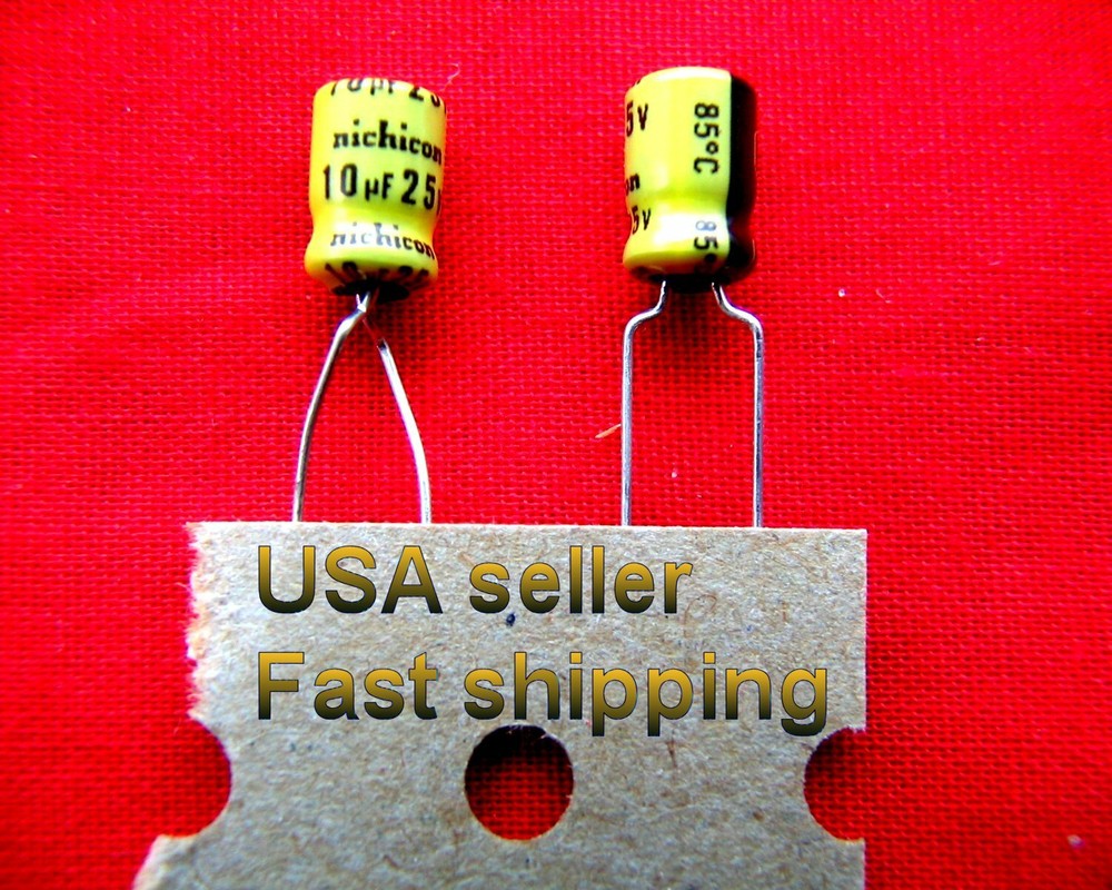 25 pcs   -   10uf  25v  Nichicon  electrolytic capacitors