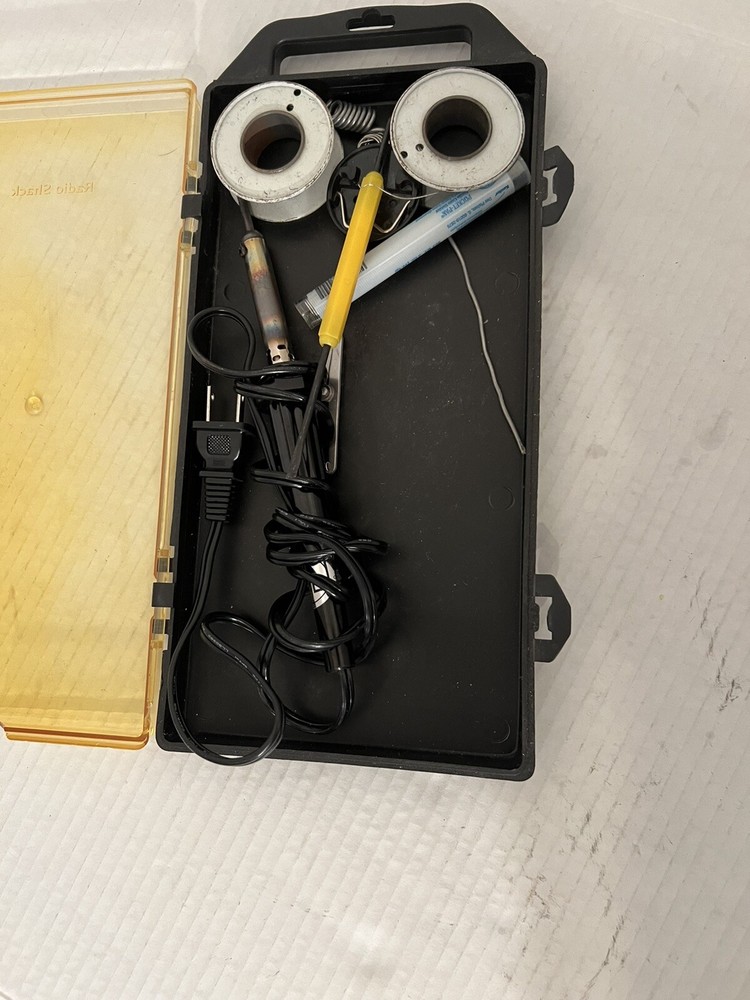 Radio Shack Container W/ Soldering Related Items UNTESTED