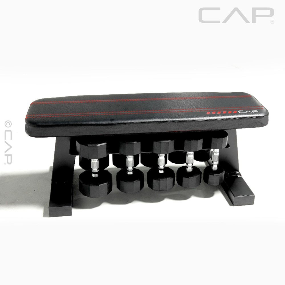 CAP Deluxe Flat Bench with Dumbbell Storage - 600Lb Capacity
