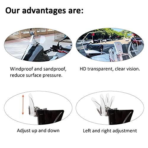 Universal Motorcycle Windshield Extension Adjustable Spoiler Windscreen