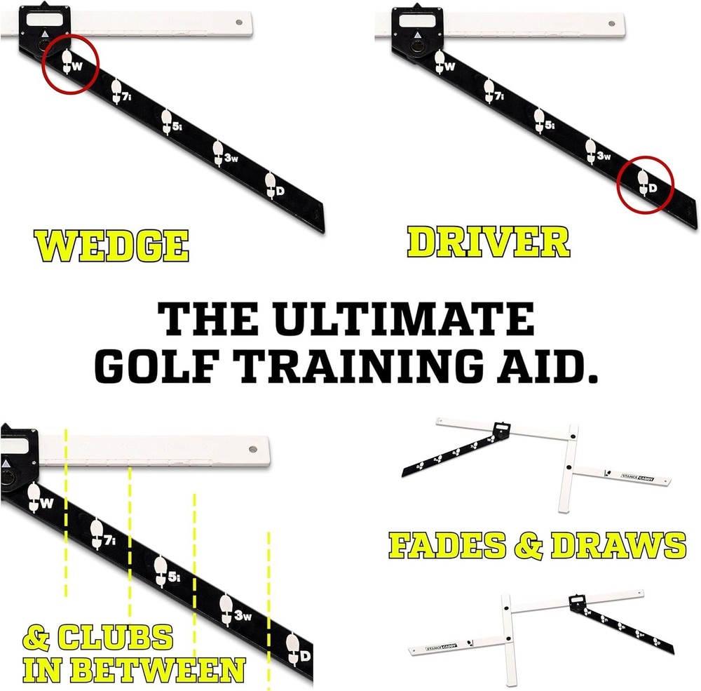 Golf Stance and Alignment Training Aid – Setup Left & Right Handed - Proper B...