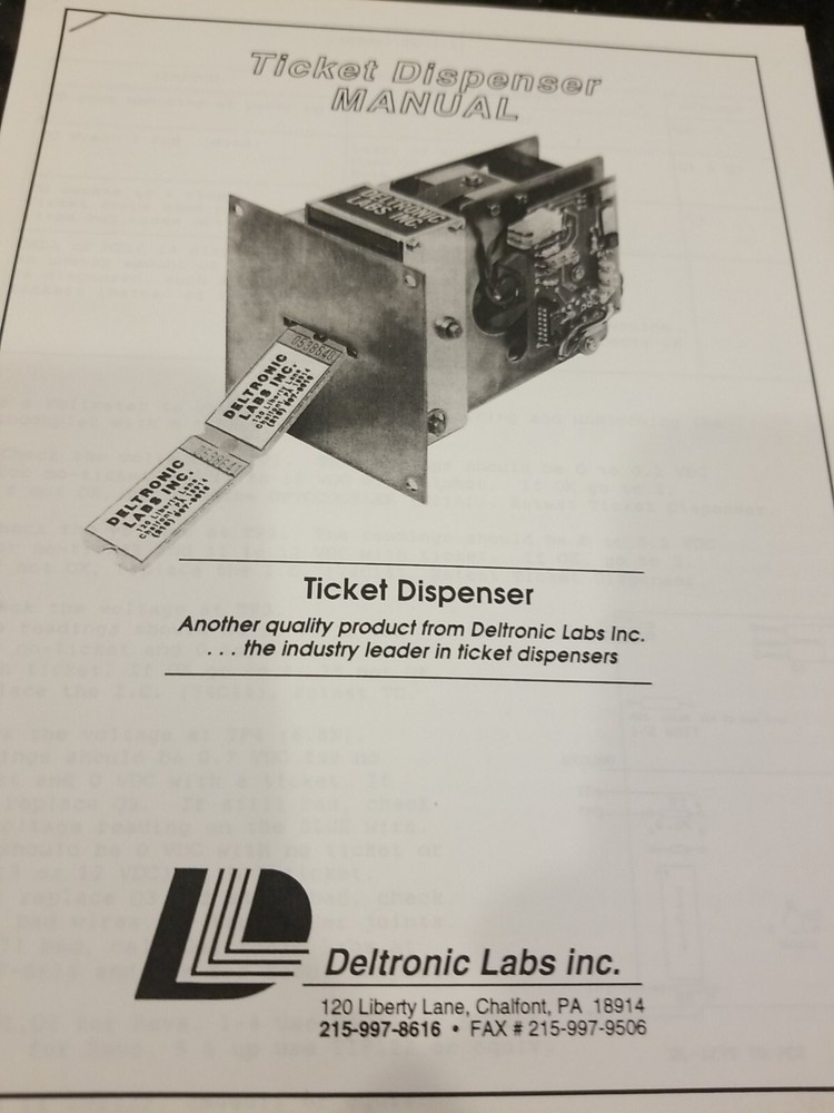 Deltronic ticket dispenser manual