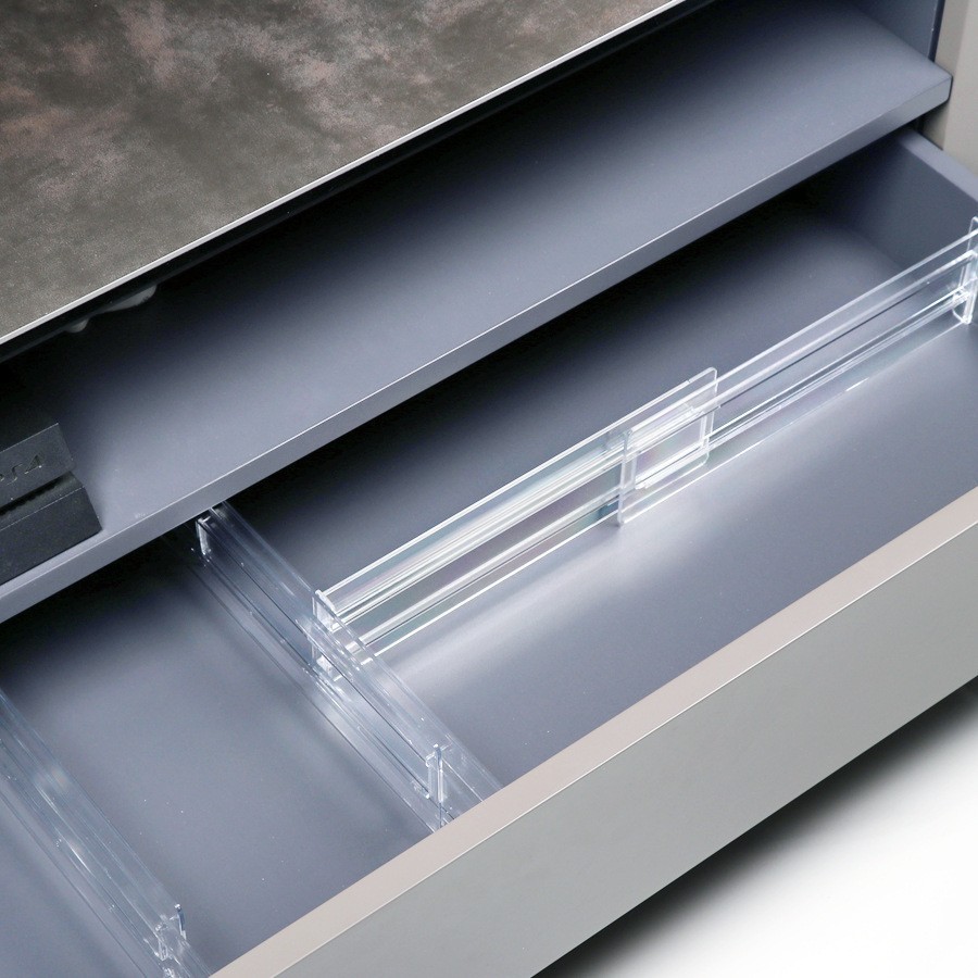 2 Pack Expandable Drawer Dividers - Adjustable Plastic Organizers for Kitchen...