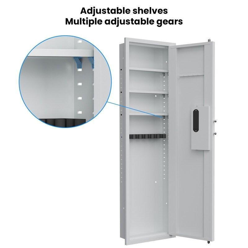 53 Password Touch Panel In-Wall Safe, Hidden Wall Gun Safe For Rifles With