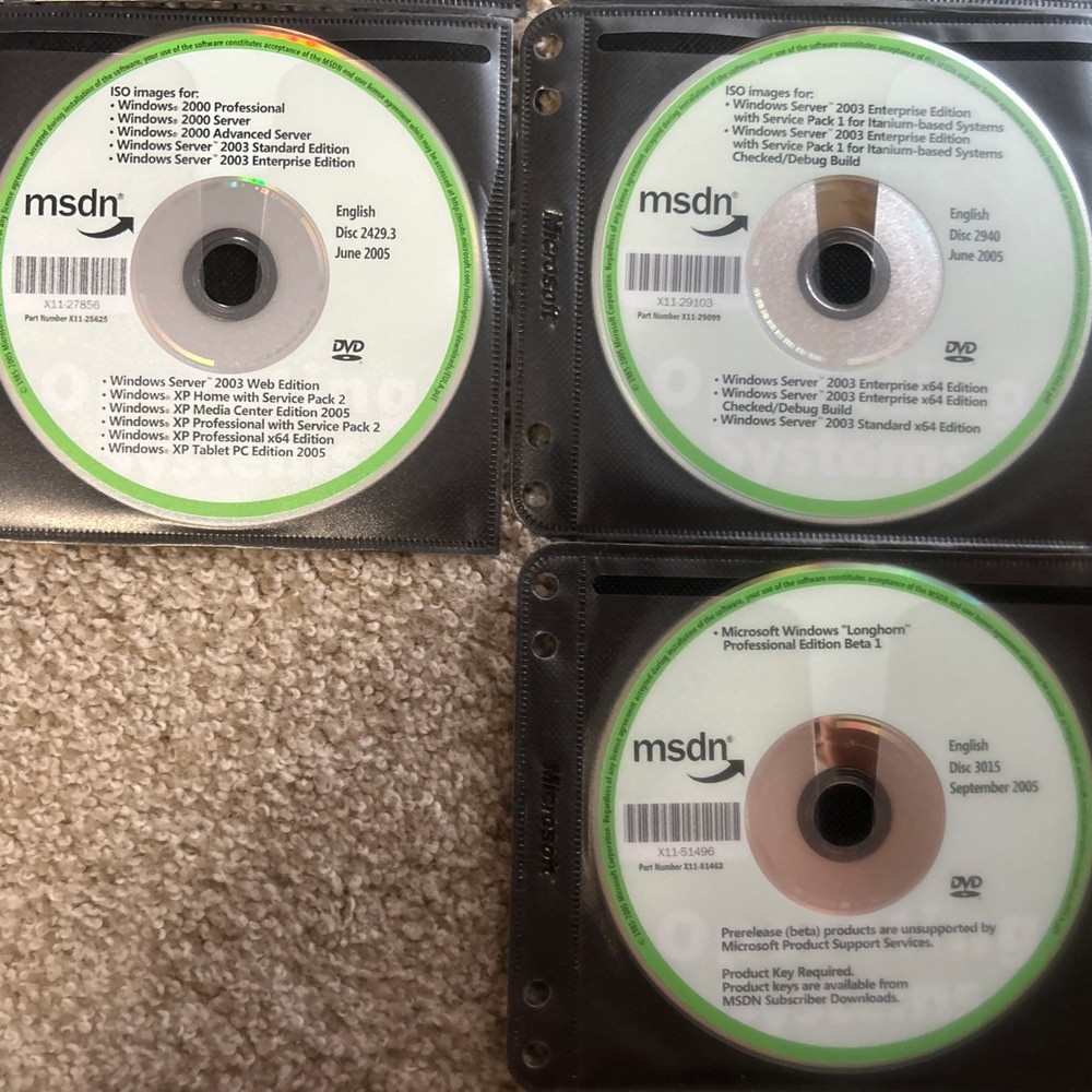 Lot of MSDN Microsoft Developer Discs Library and Cases Longhorn And 2000