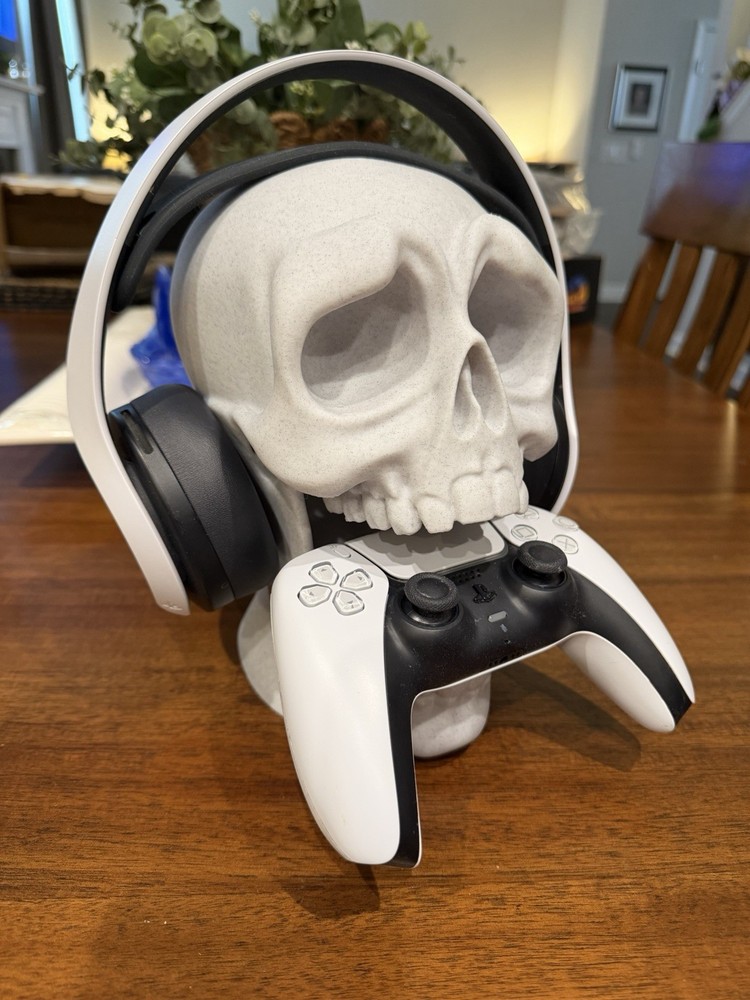 Skull Game Controller/Headset Holder Stand