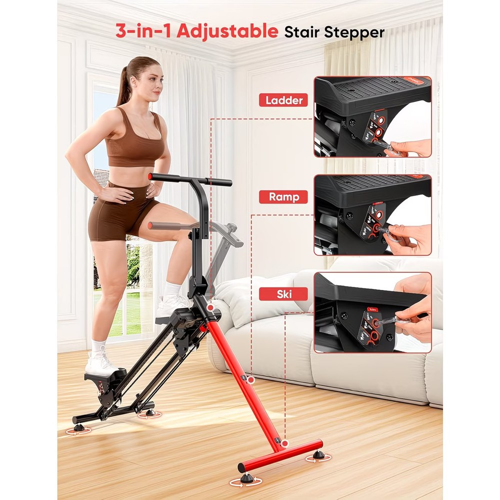 Adjustable Stair Stepper for Home with 3 Workout Modes, Folding Stair Climber