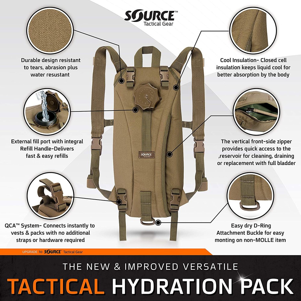 USMC US Military WXP 3L 100oz Hydration Pack Carrier System w/ Source Tactical