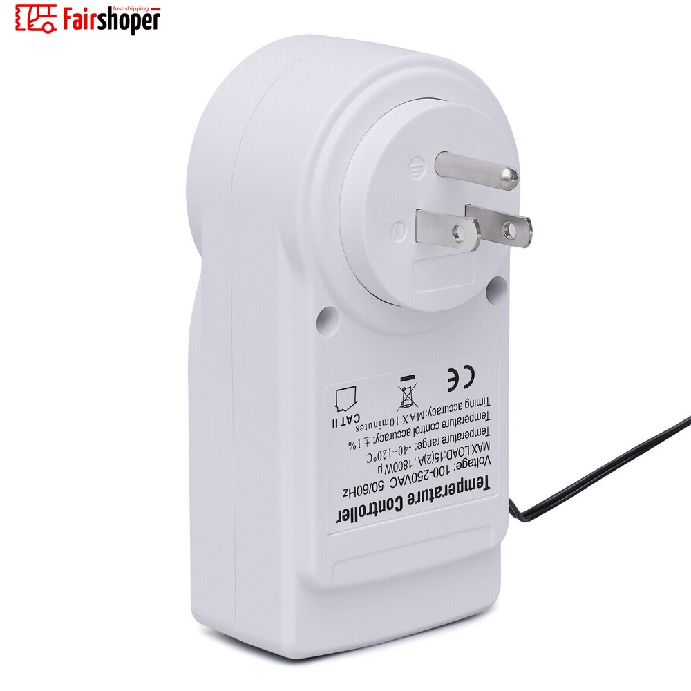 Digital Plug in Thermostat Timer Switch Socket Temperature Controller Switch USA