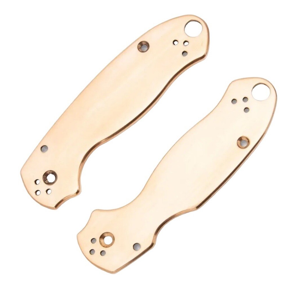 Scikio Custom Spyderco Para 3 Bronze Handle Scales