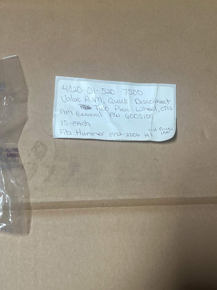 AM General 6005109 Valve ASM, Quick Disconnect