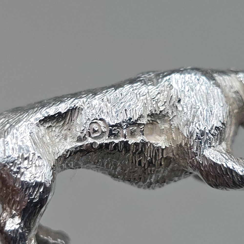 Collectible Solid Silver Dog Miniature Figurine