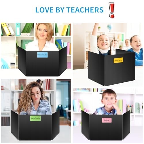 30 Pack Black Desk Dividers - Privacy Shields, Durable Waterproof Study Boards,