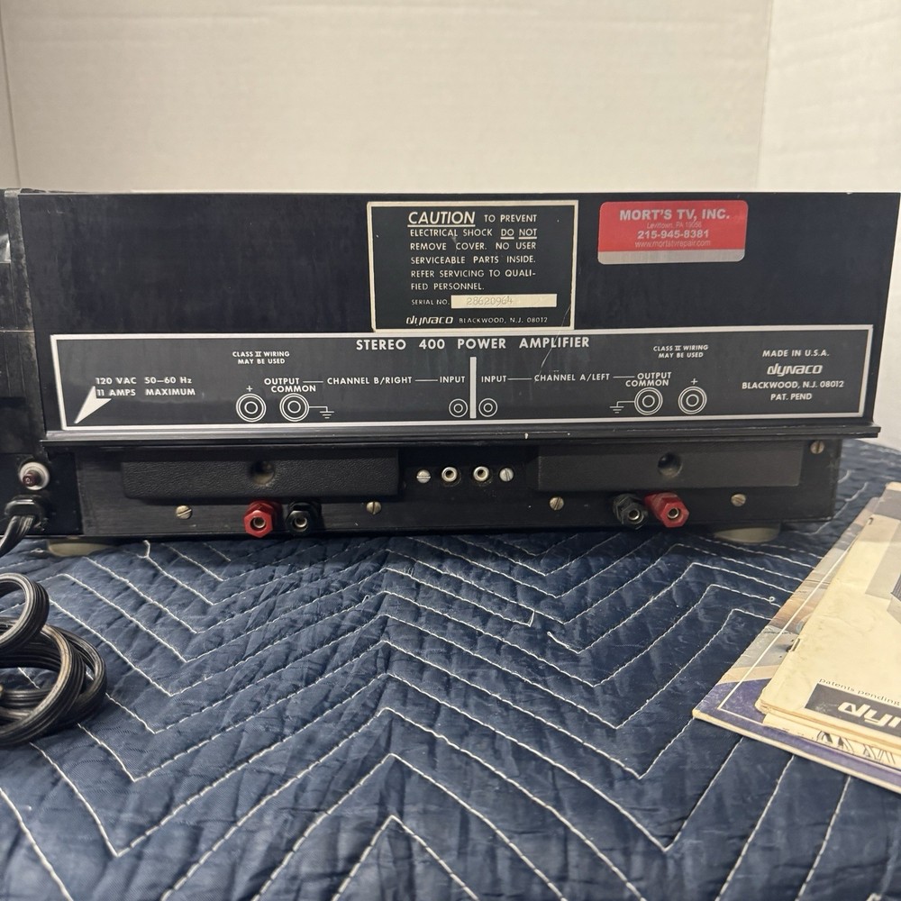 DYNACO 400 STEREO POWER AMPLIFIER - SERVICED - CLEANED - TESTED