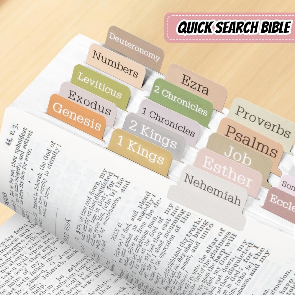Easy To Read Boho Bible Tabs 75 Laminated Large Print Index Tabs for Navigation
