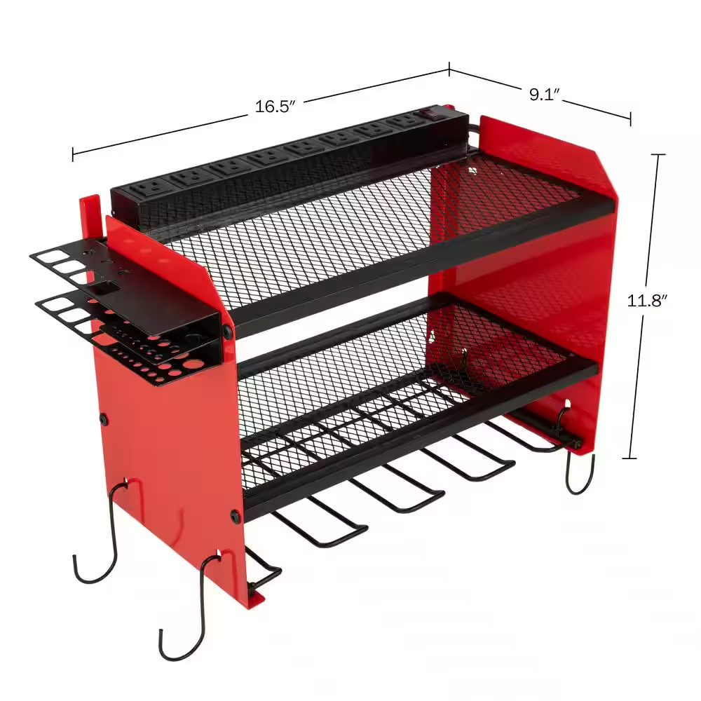 Power Tool Organizer Wall Mount with Charging Station
