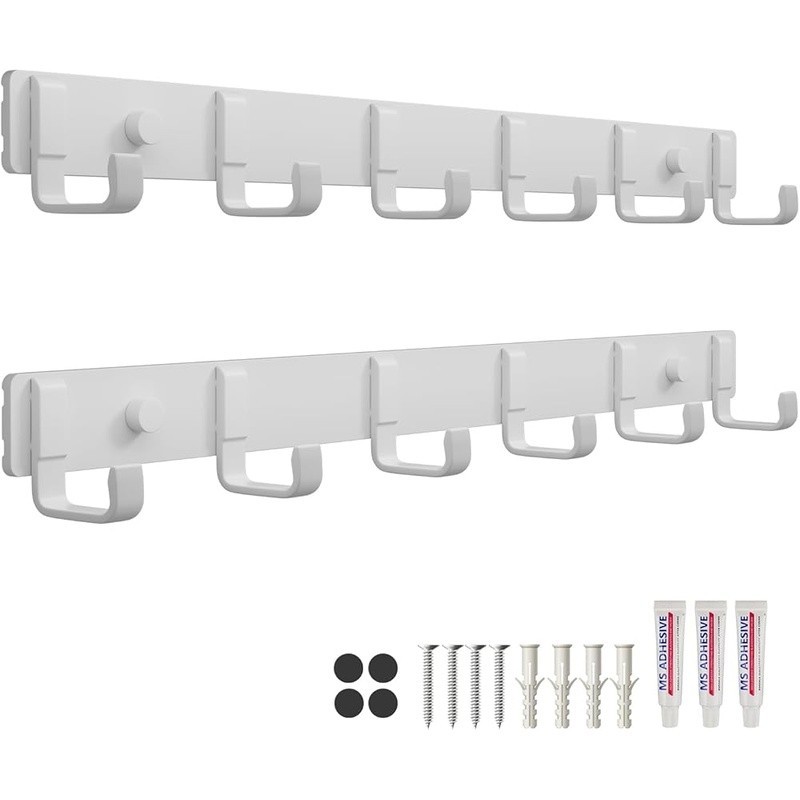 Wall Mount Coat Rack Hooks Space Saving Organizer Heavy Duty Storage Solution US