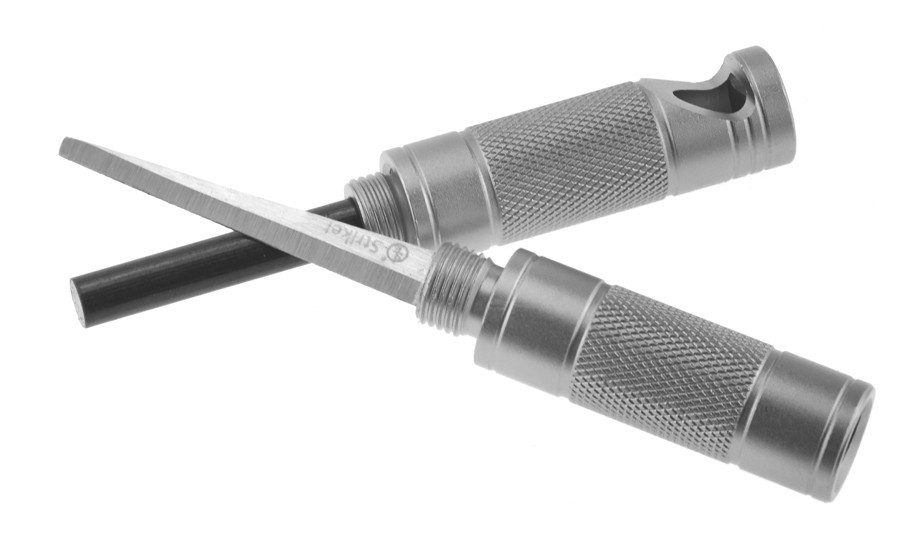 Sona5 in 1 Compact Survival Tool Matte Grey Compass Punch Striker Flint Whistle