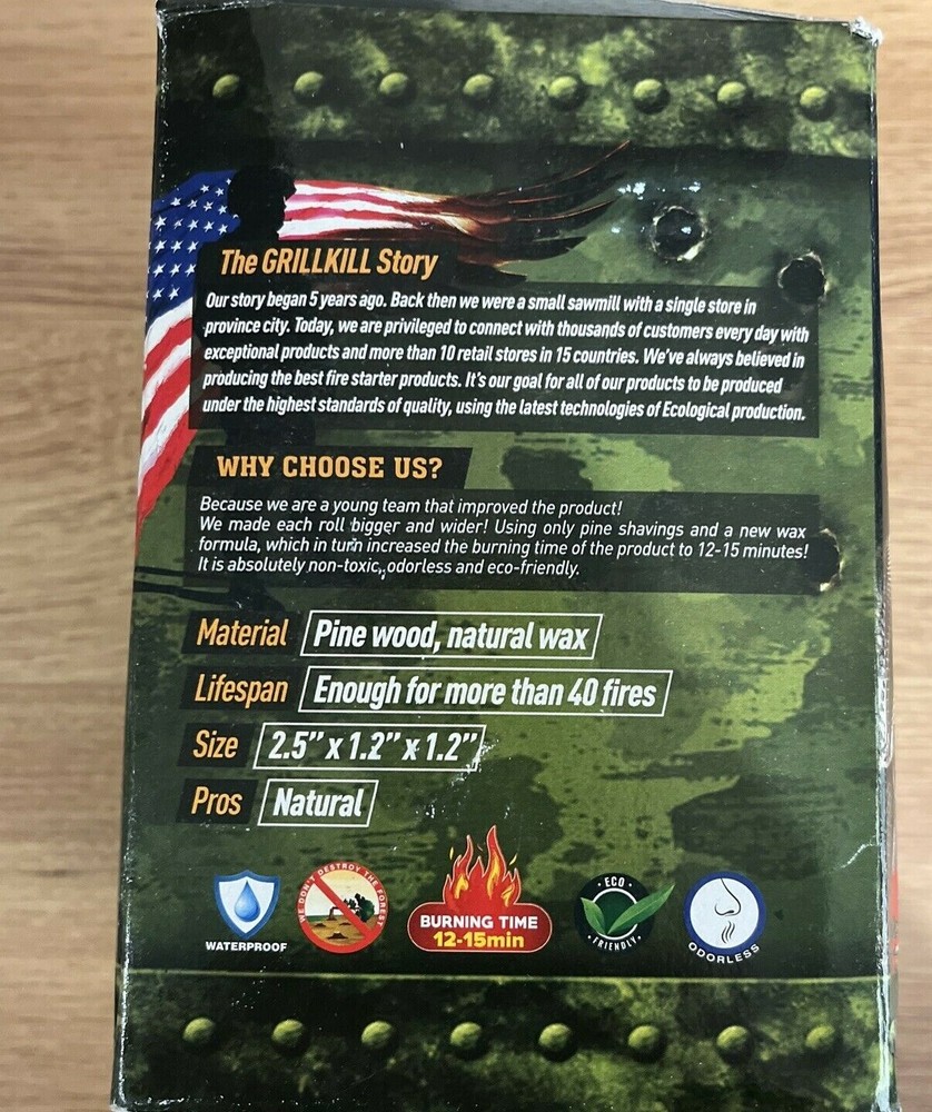 40 pieces 600+ Minute Burning Fire Starter Big Pack Waterproof NEW