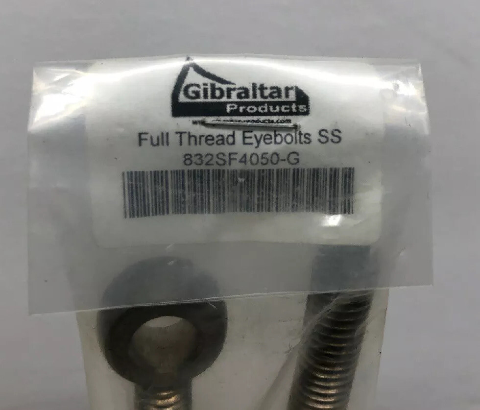 GIBRALTAR FULL THREAD EYEBOLTS SS 832SF4050-G