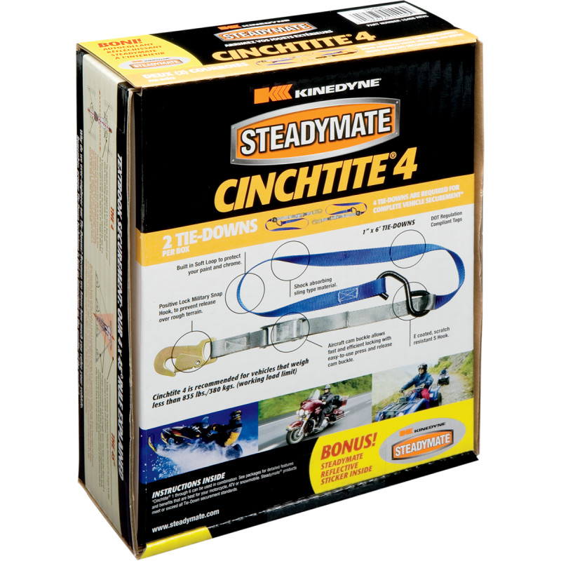 Steadymate Cinchtite 4 835 LBS 2 PACK Tie-Down Straps - 15468