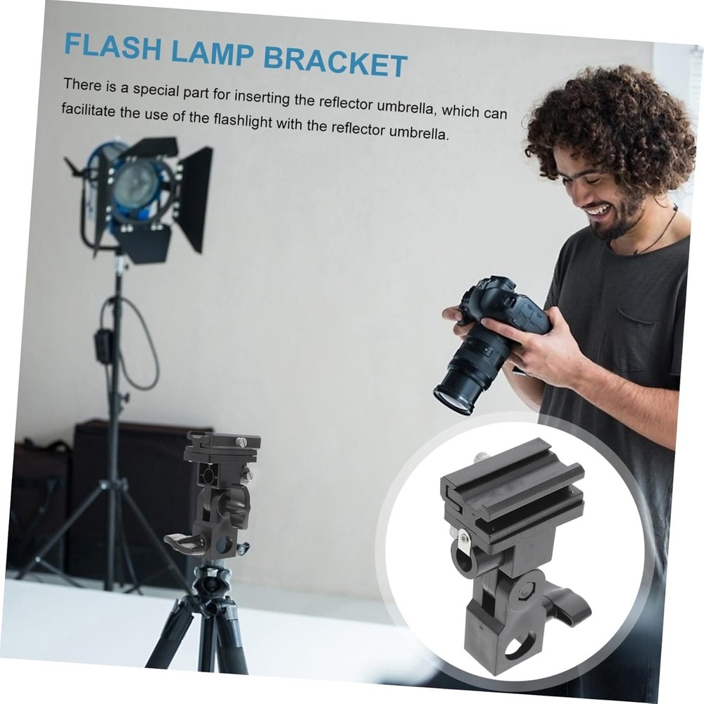 Adjustable Light Stand Adapter w/ Umbrella Holder Versatile Flash Light Bracket