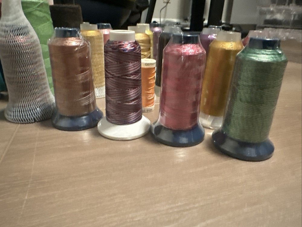 Spools Of Rayon, 17, Some Metallic And Polyester Thread, 8, With Cases