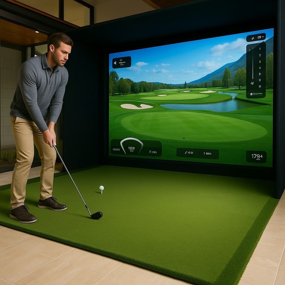 10FT Practice Golf Simulator Enclosure Net Training Aid Indoor Golf Screen Kit