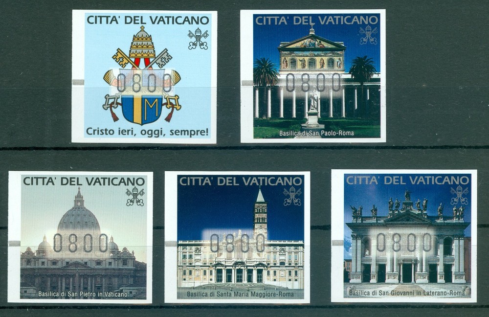 Vatican City Automatic Vending stamps 2000 Blue Basilicas