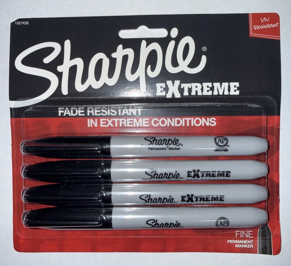 Sharpie Extreme Permanent Markers, Black, 4-Count