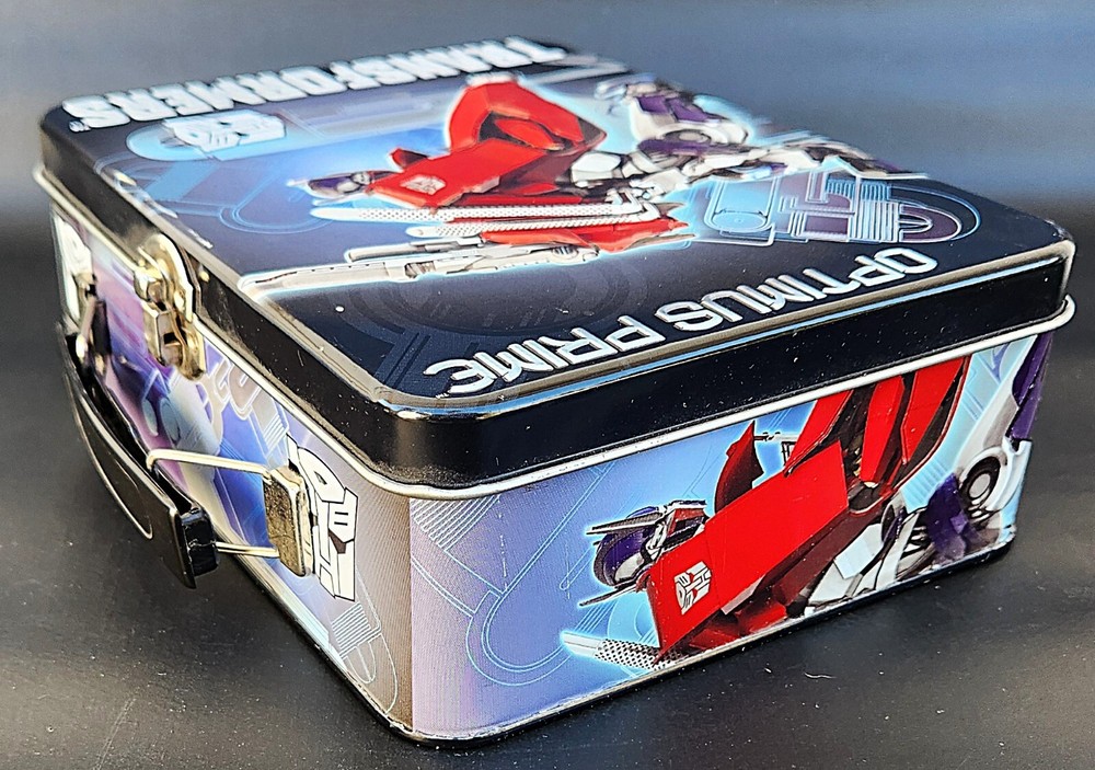 Hasbro 2014 Transformers Optimus Prime Tin Activity Lunch Box (EUC)