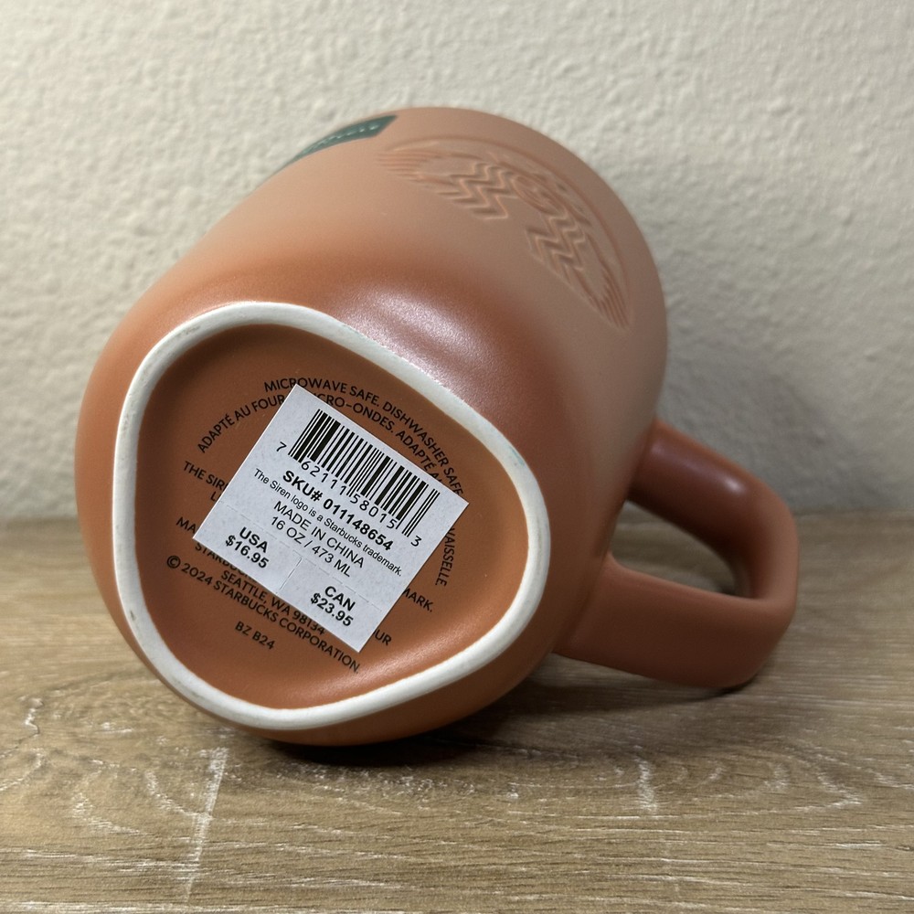 Starbucks Terracotta Triangular Bottom Recycled Ceramic Mug Brick Or Purple