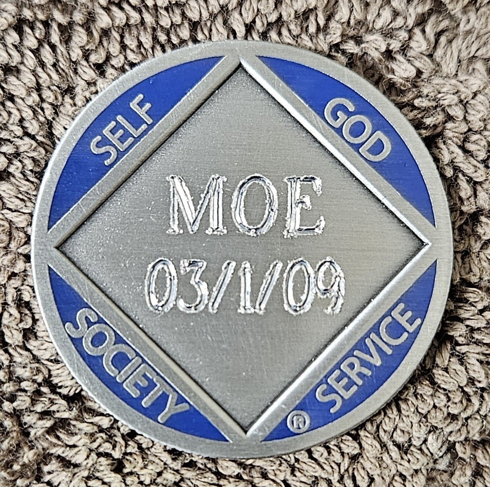 Narcotics Anonymous  Medallion Custom Engraved with Name/clean Date.