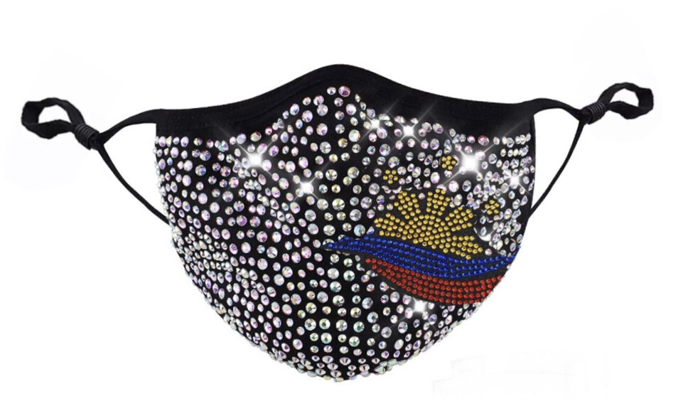 Pinoy Pride Rhinestone Bling Mask
