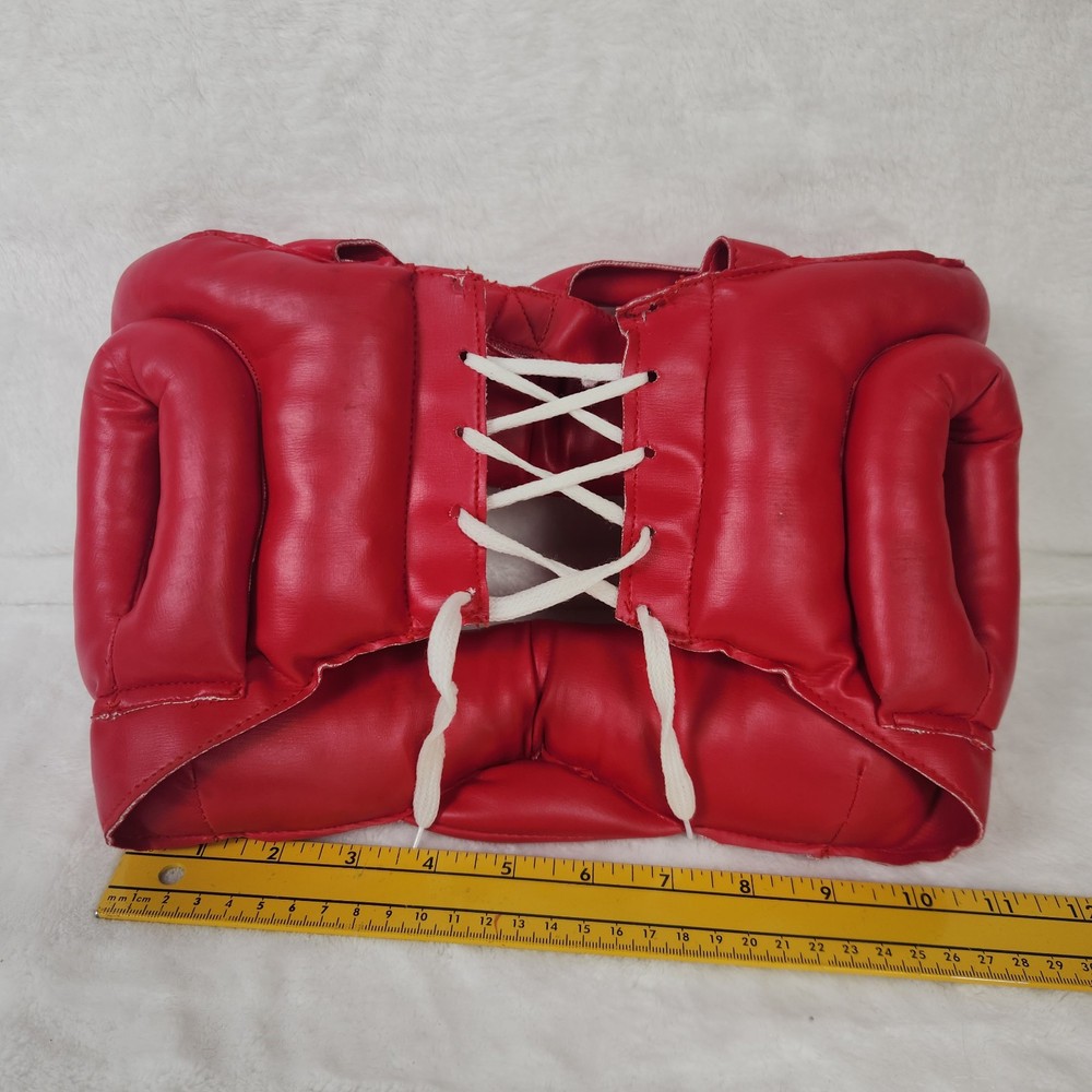 Boxing Training Face Protector Head Gear Padded Pad Red
