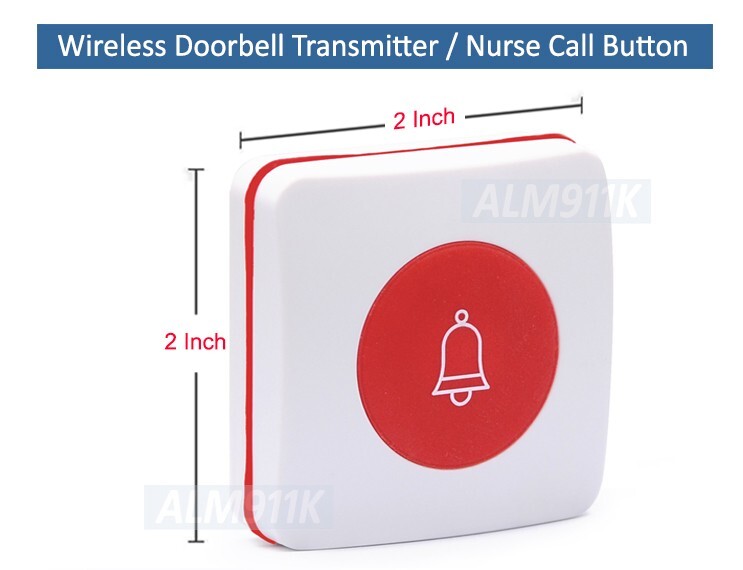 Dual-Function Wireless Nurse Call Doorbell Button For ALM911K ALM910