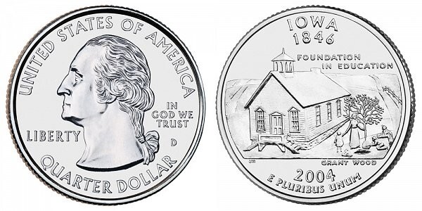 2004 D IOWA STATE QUARTER  Choice Unc  From Mint Rolls