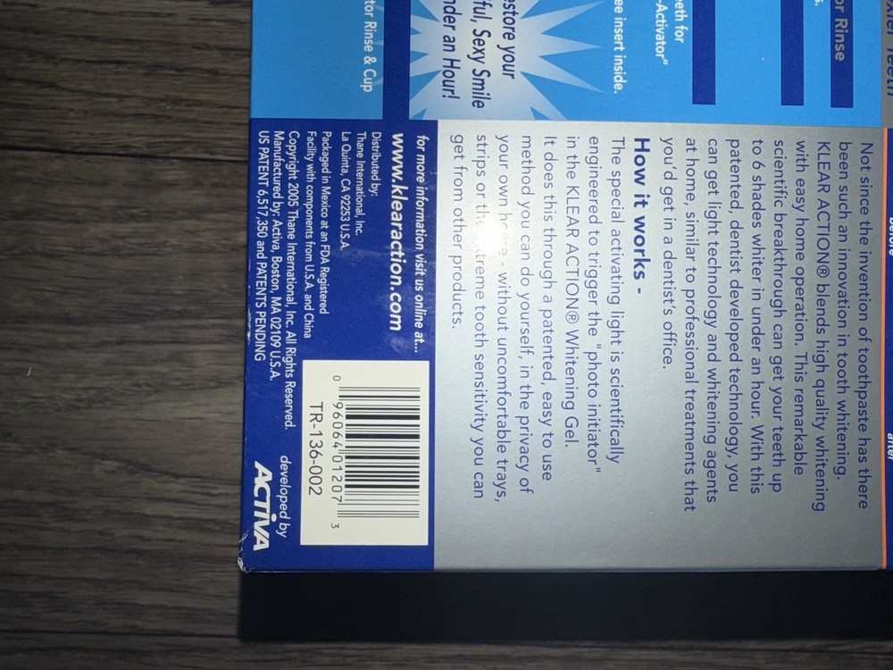 Klear Action The Original Activating Whitening Light System - Tested & Working