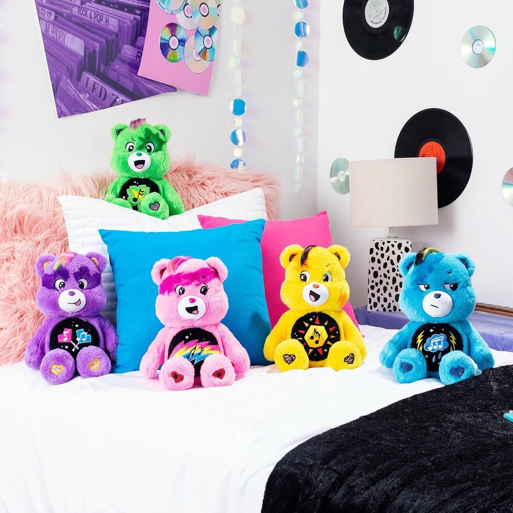 Care Bears 14" Rock Theme Grumpy Bear Medium Size Plush Soft, Huggable Plushie