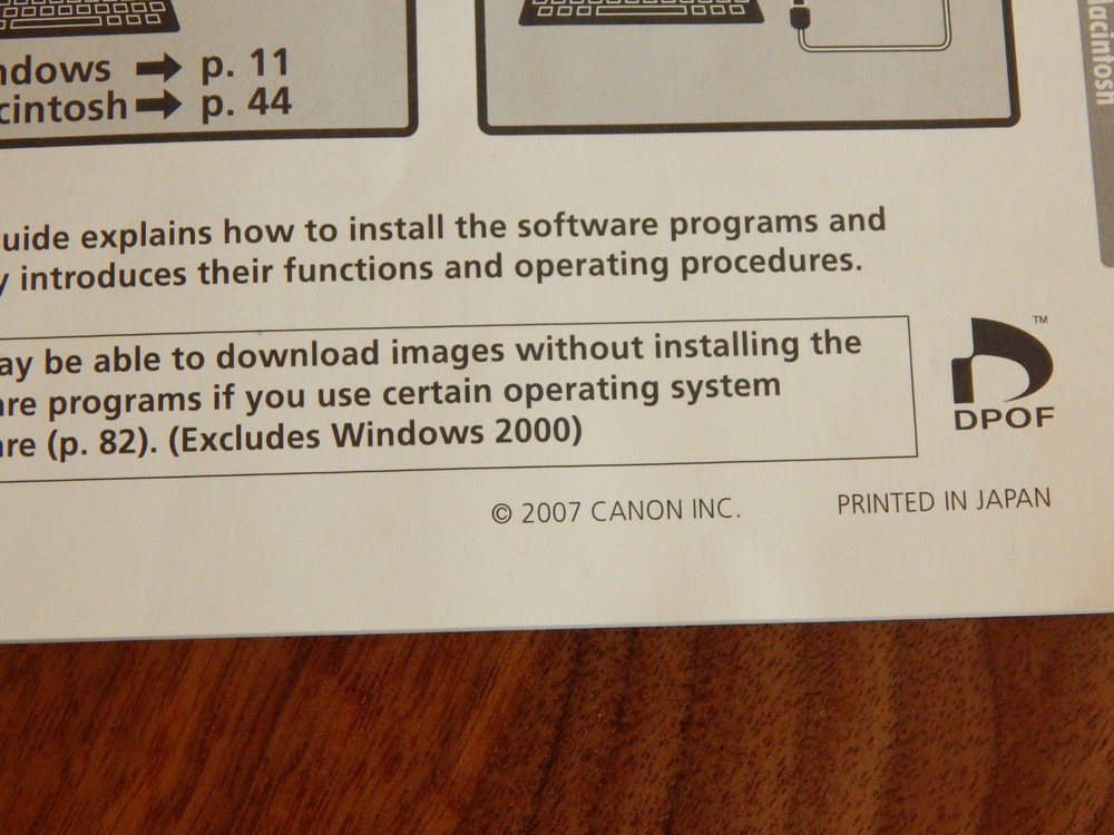 Canon Digital Camera Solution Disk Ver 30.2 CD ROM w Starter Guide 2007 MAC/WIN